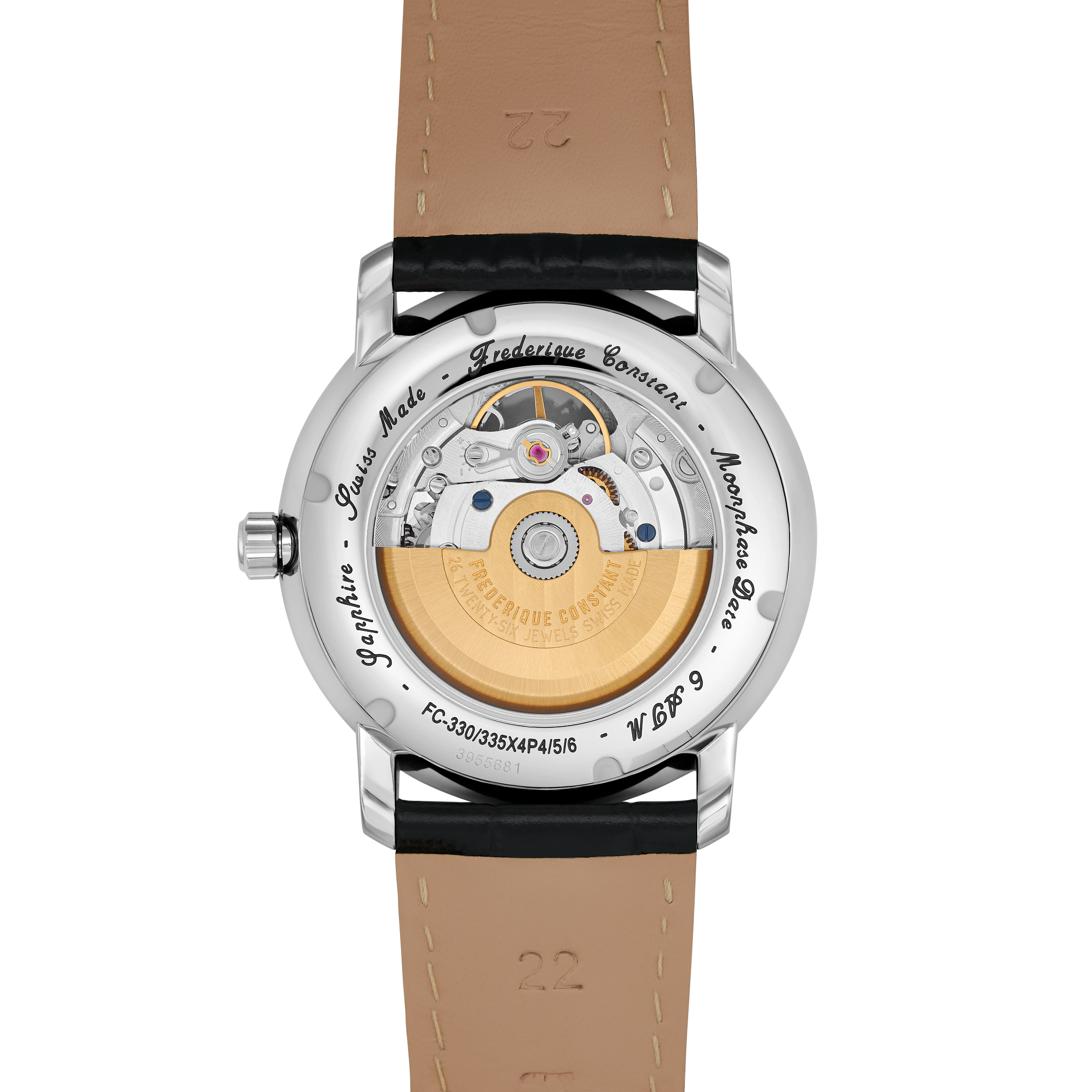 Classics Heart Beat Moonphase Date Watch FC-335MCGRW4P26-BL